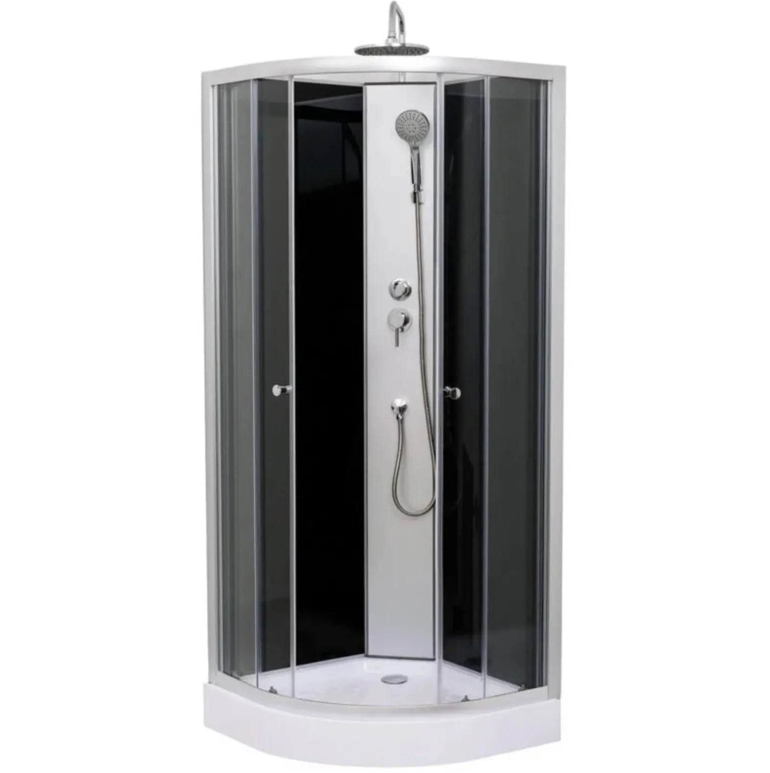 Douchecabine SaniSupreme® AquaPlus 90 x 90 x 200 cm kwartrond incl douchebak en regendouche, handdouche