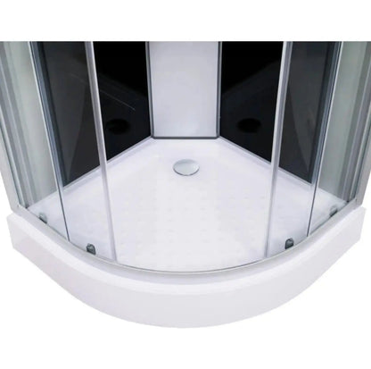 Douchecabine SaniSupreme® AquaPlus 90 x 90 x 200 cm kwartrond incl douchebak en regendouche, handdouche