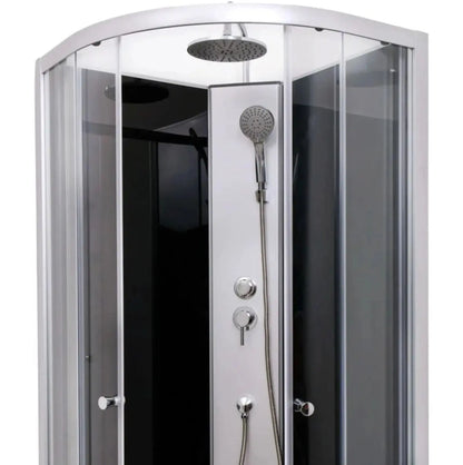 Douchecabine SaniSupreme® AquaPlus 90 x 90 x 200 cm kwartrond incl douchebak en regendouche, handdouche