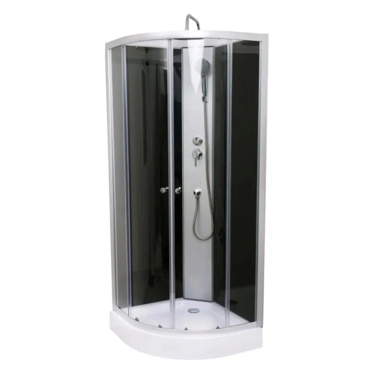 Douchecabine SaniSupreme® AquaPlus 90 x 90 x 200 cm kwartrond incl douchebak en regendouche, handdouche