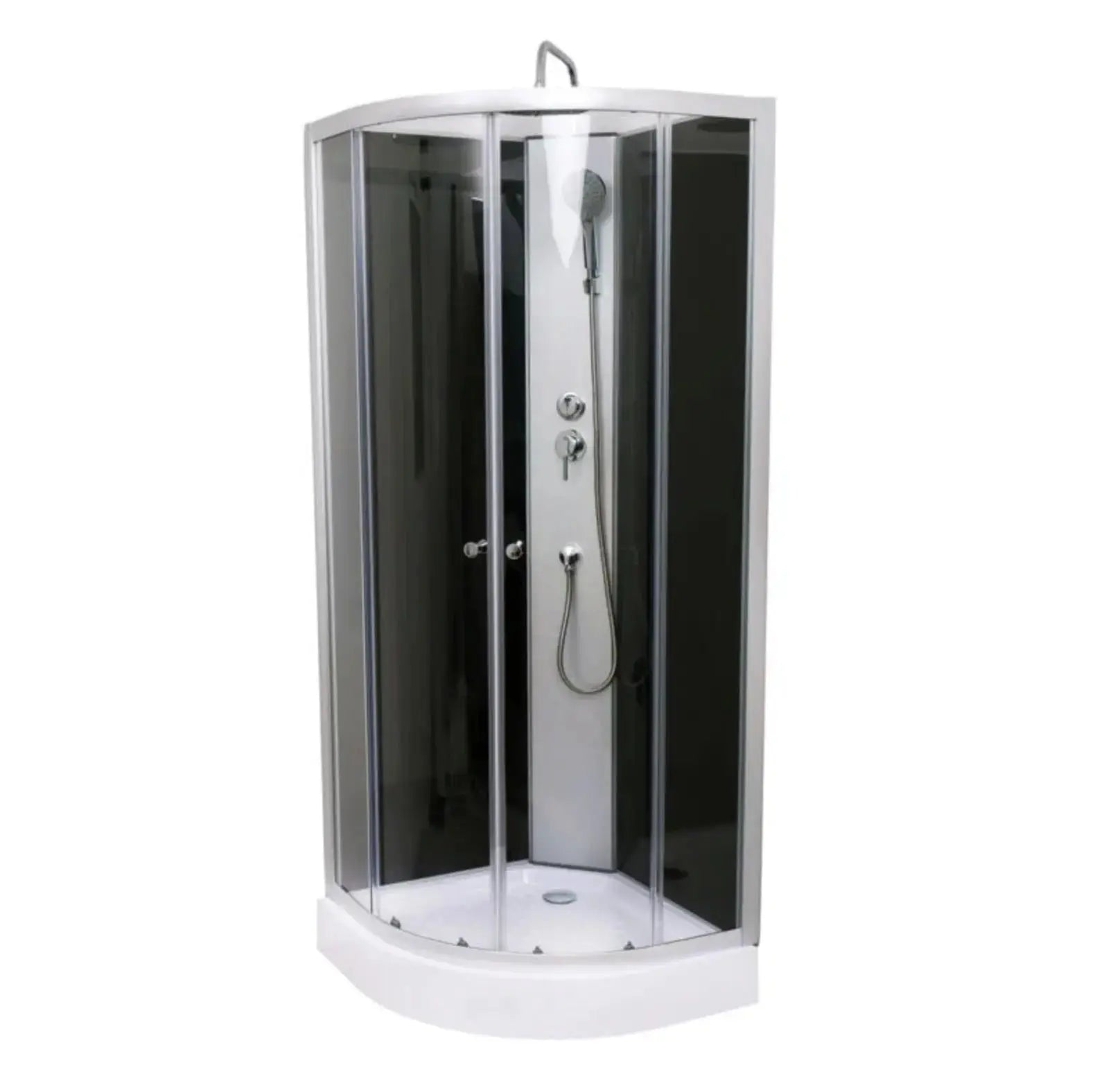 Douchecabine SaniSupreme® AquaPlus 90 x 90 x 200 cm kwartrond incl douchebak en regendouche, handdouche