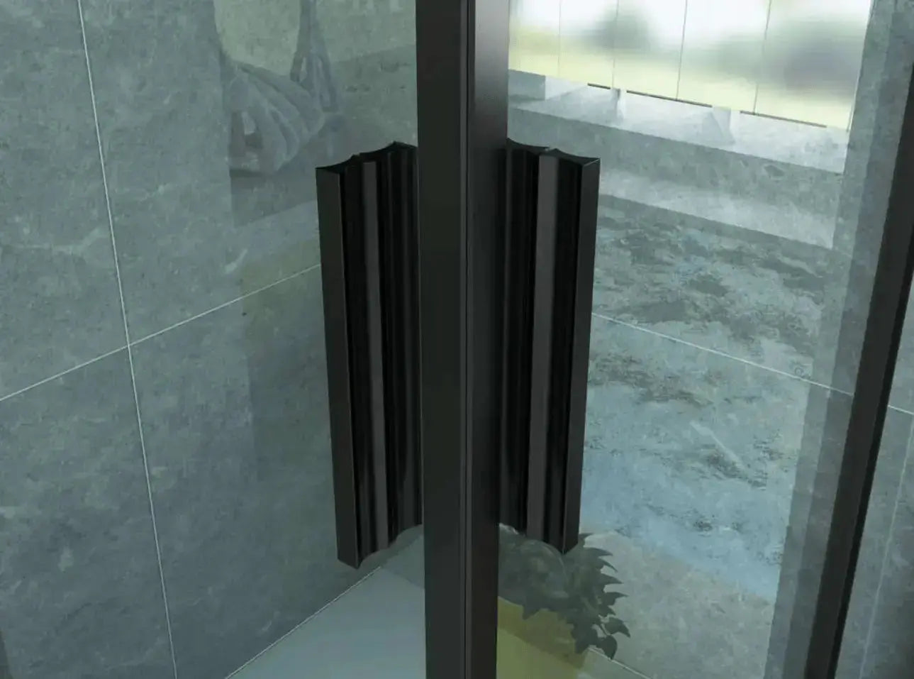 Douchecabine SaniSupreme Douchecabine Creavit Aloni 80 x 80 x 195 cm helder/ mat zwart schuifdeur