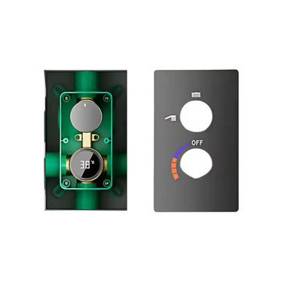 SaniSupreme Aqua-AeroLine Doucheset LCD Display 30 cm Gun Metal Sanisupreme