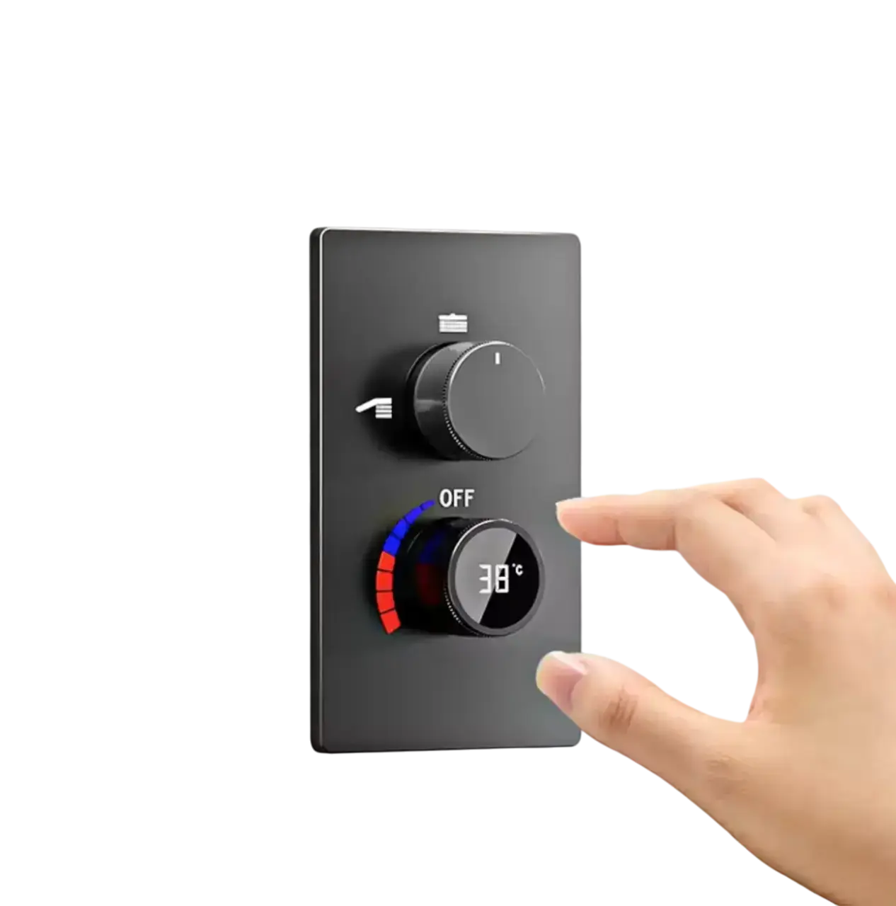 SaniSupreme Aqua-AeroLine Doucheset LCD Display 30 cm Gun Metal Sanisupreme