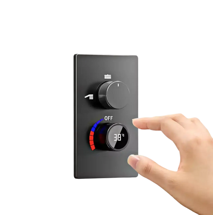 SaniSupreme Aqua-AeroLine Doucheset LCD Display 30 cm Gun Metal Sanisupreme