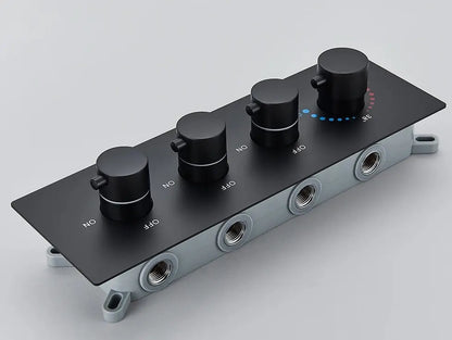 SaniSupreme Manhattan Inbouw Thermostatische  Mengkraan 4-weg los mat zwart Sanisupreme