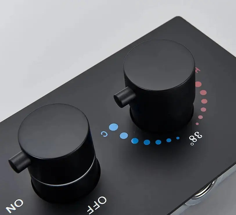 SaniSupreme Plafond 3 weg Thermostatische Doucheset La Paz Mat Zwart Sanisupreme