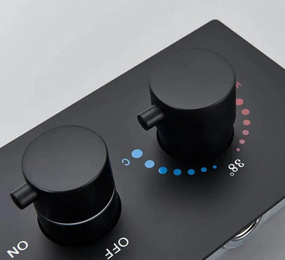 SaniSupreme Plafond 3 weg Thermostatische Doucheset La Paz Mat Zwart Sanisupreme