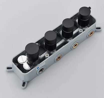 SaniSupreme Manhattan Inbouw Thermostatische  Mengkraan 4-weg los mat zwart Sanisupreme