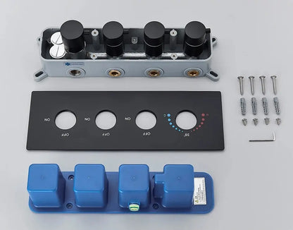 SaniSupreme Plafond 3 weg Thermostatische Doucheset La Paz Mat Zwart Sanisupreme