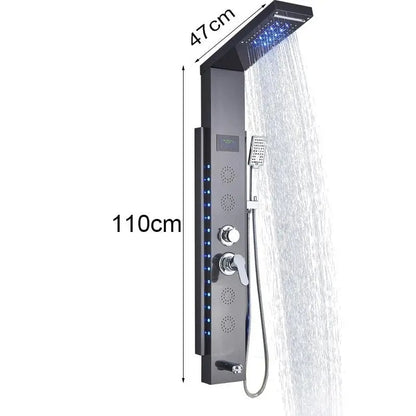 Douchepaneel Opbouwdouche SaniSupreme® Locarno met hand - en voetendouche LCD Premium zwart