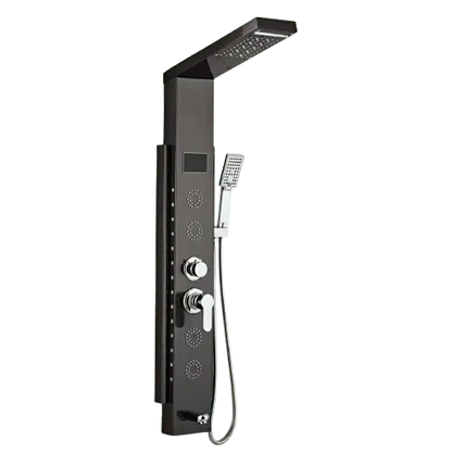 Douchepaneel Opbouwdouche SaniSupreme® Locarno met hand - en voetendouche LCD Premium zwart