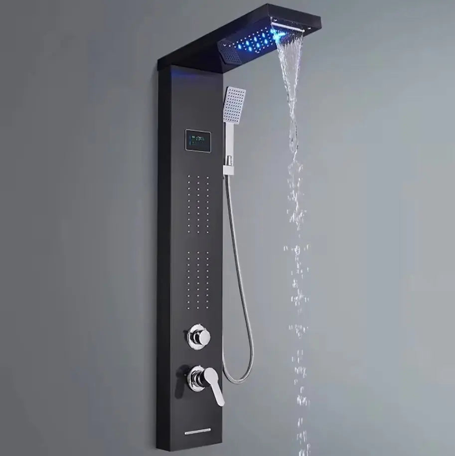 Douchepaneel Opbouwdouche SaniSupreme® Napoli LCD Premium mat zwart