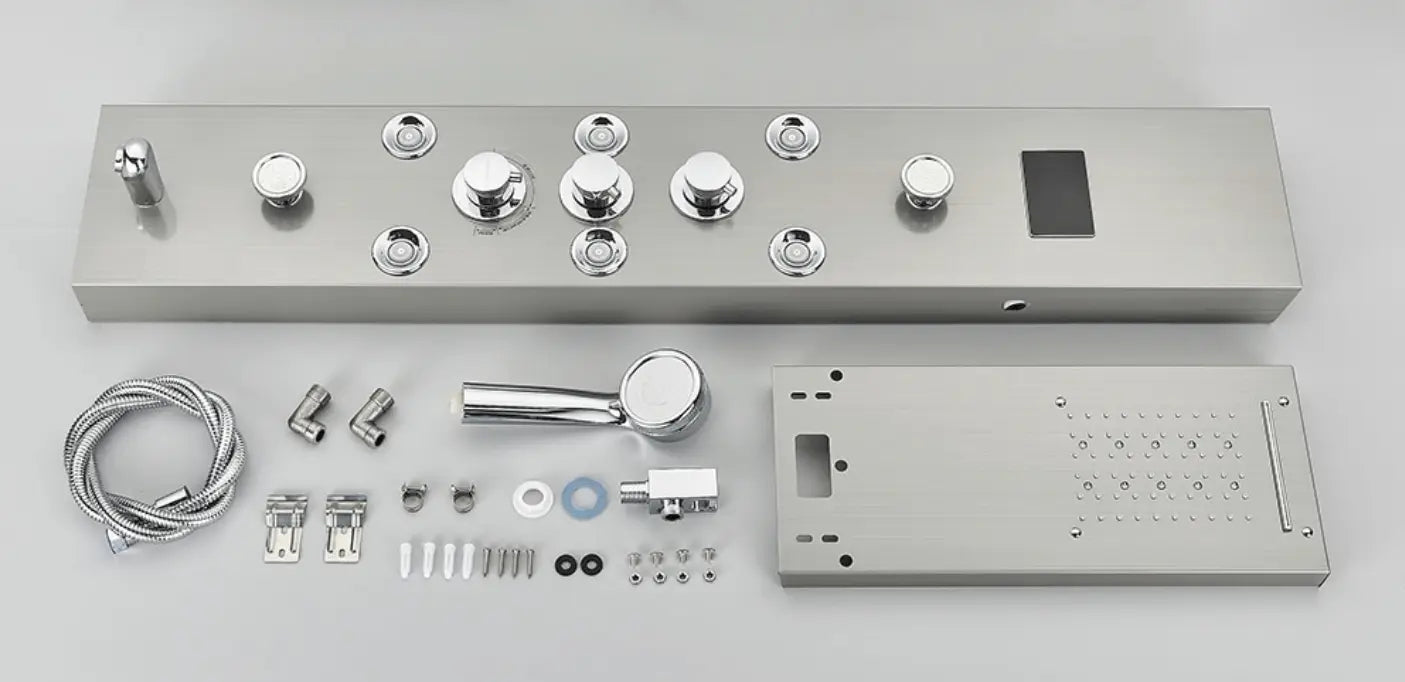 Douchepaneel Opbouwdouche SaniSupreme® Savona LCD Premium mat zwart