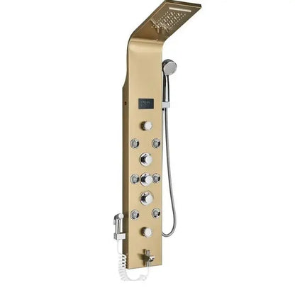 Douchepaneel Opbouwdouche SaniSupreme® Sicilie LCD Goud brushed