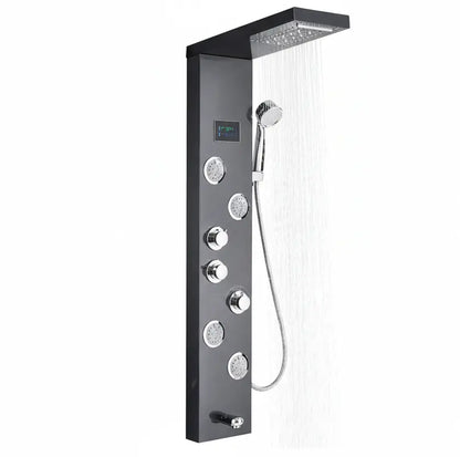 Douchepaneel Opbouwdouche SaniSupreme® Sorrento LCD Premium mat zwart Sanisupreme