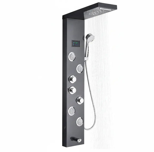 Douchepaneel Opbouwdouche SaniSupreme® Sorrento LCD Premium mat zwart Sanisupreme