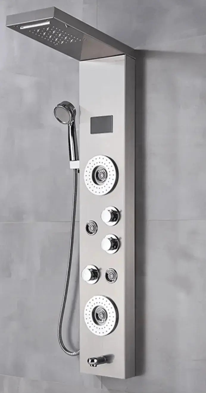 Douchepaneel Opbouwdouche SaniSupreme® Venetië LCD Zilver Geborsteld TK1