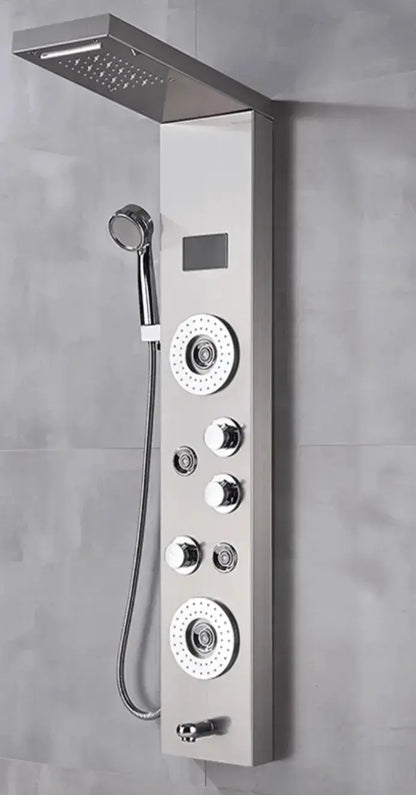 Douchepaneel Opbouwdouche SaniSupreme® Venetië LCD Zilver Geborsteld TK1