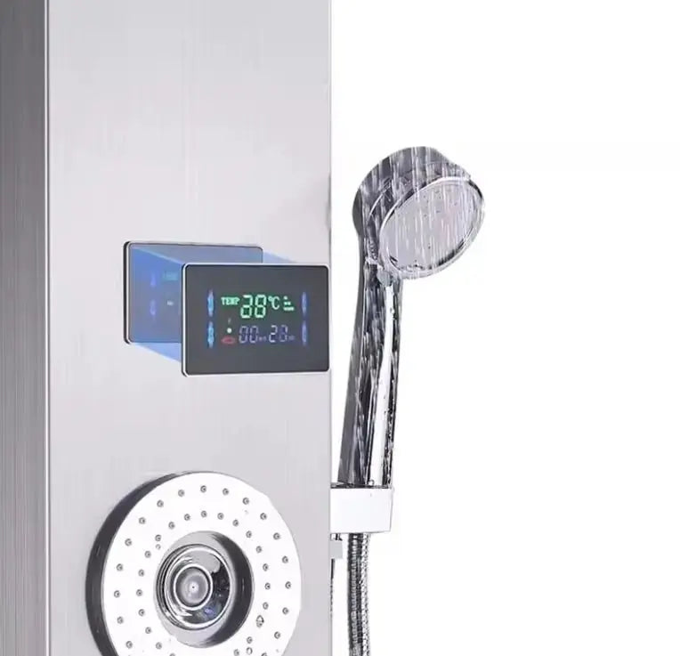 Douchepaneel Opbouwdouche SaniSupreme® Venetië LCD Zilver Geborsteld TK1