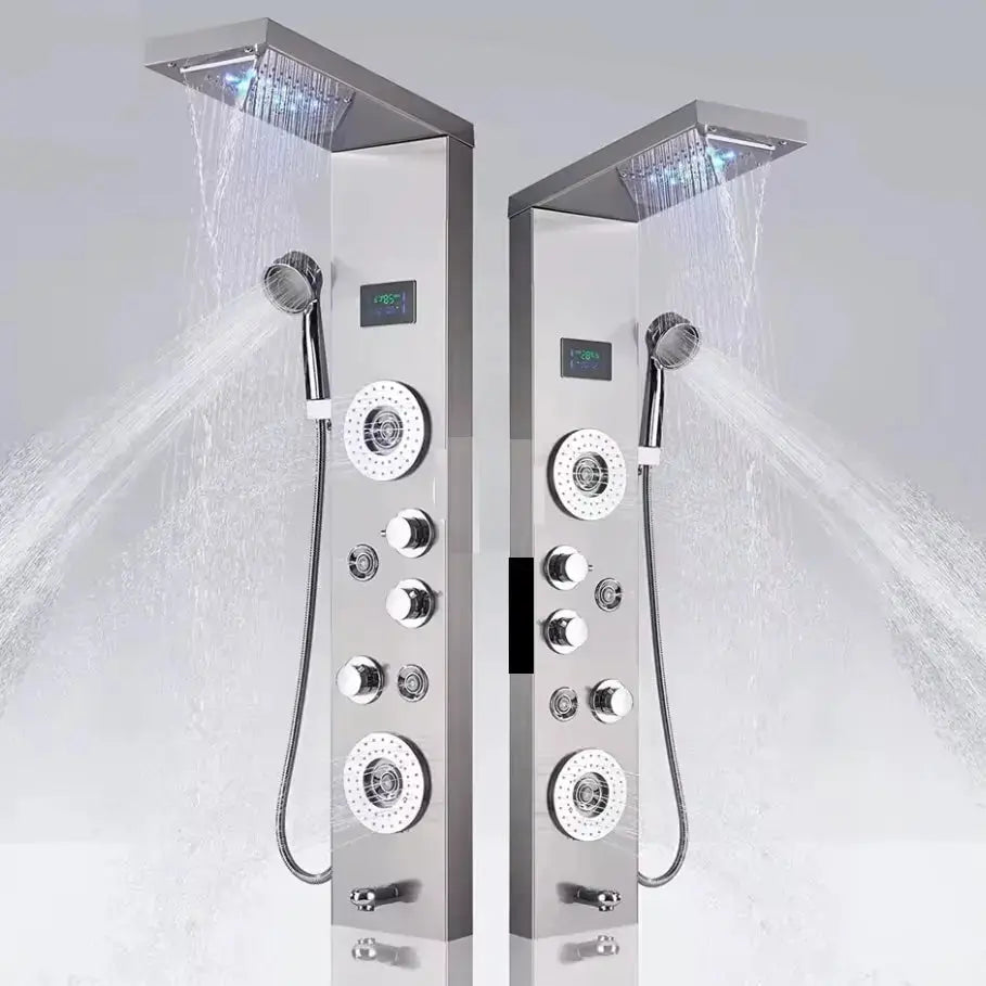 Douchepaneel Opbouwdouche SaniSupreme® Venetië LCD Zilver Geborsteld TK1