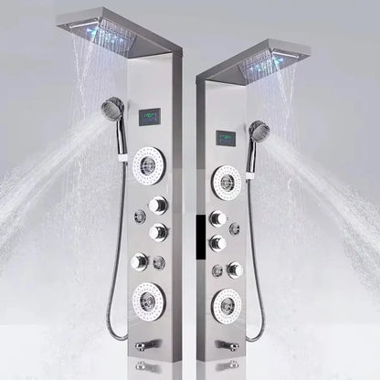 Douchepaneel Opbouwdouche SaniSupreme® Venetië LCD Zilver Geborsteld TK1