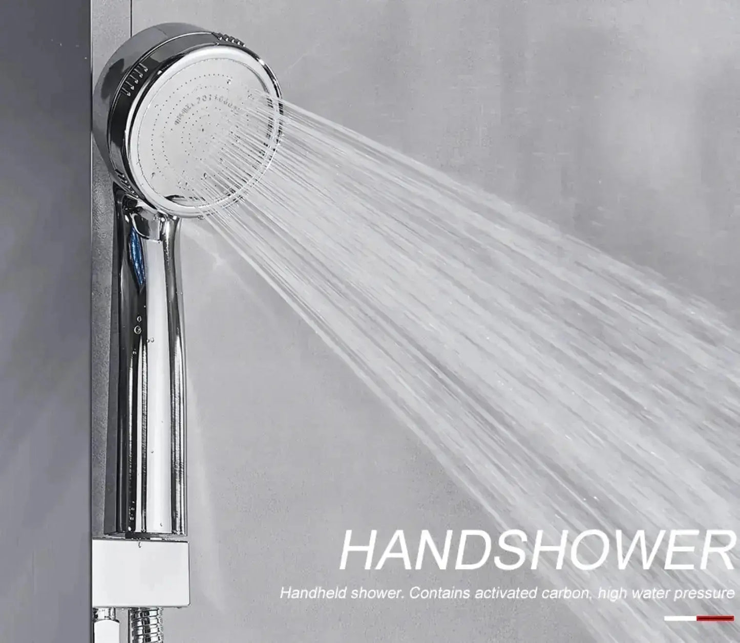 Douchepaneel Opbouwdouche SaniSupreme® Venetië LCD Zilver Geborsteld TK1