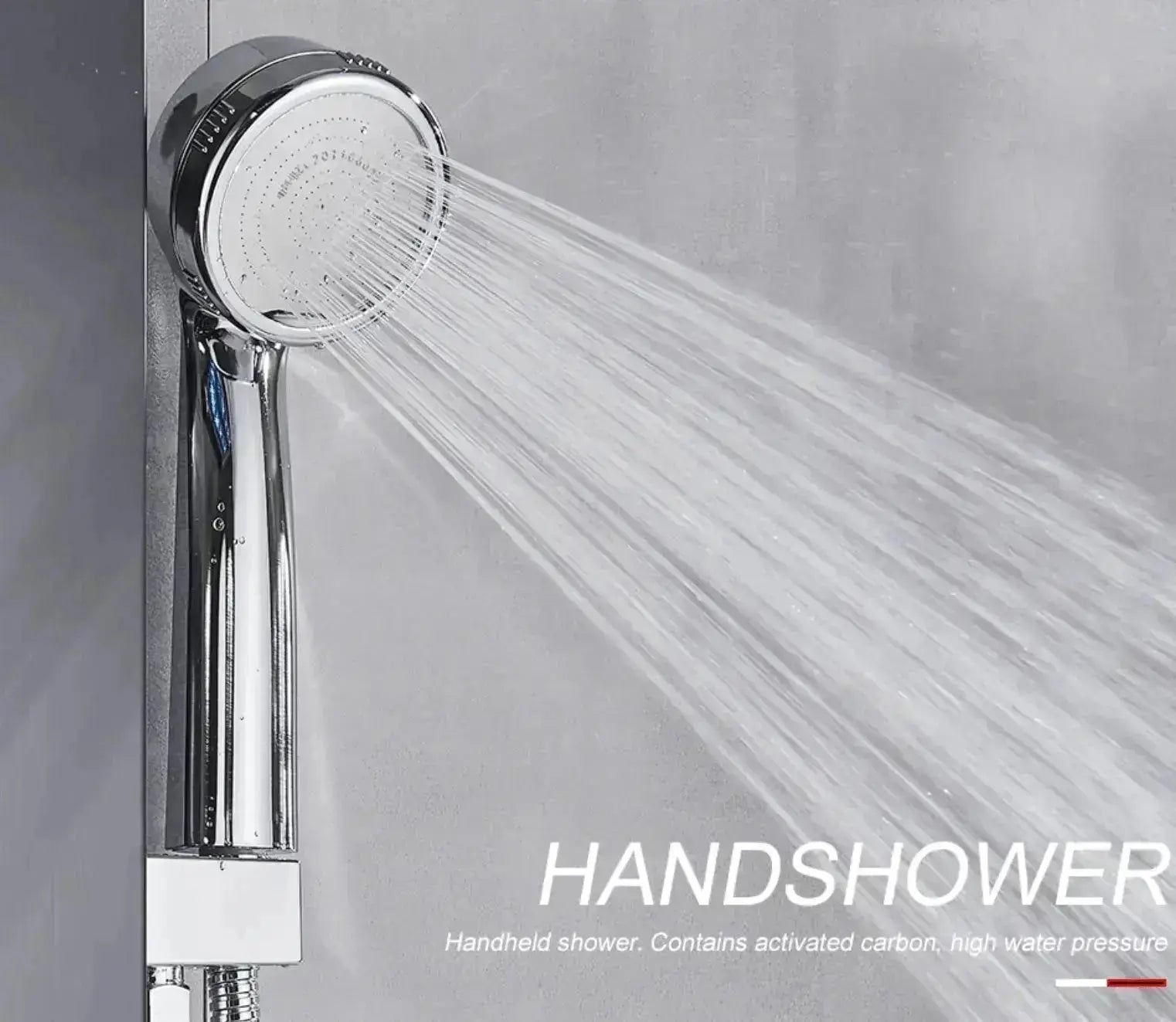 Douchepaneel Opbouwdouche SaniSupreme® Venetië LCD Zilver Geborsteld TK1