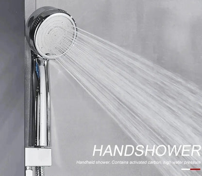 Douchepaneel Opbouwdouche SaniSupreme® Venetië LCD Zilver Geborsteld TK1