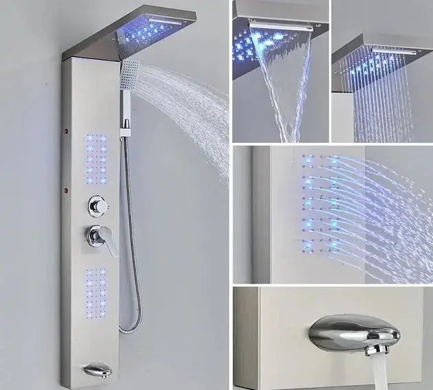 Douchepaneel Regendouche SaniSupreme® Capri zilver brushed