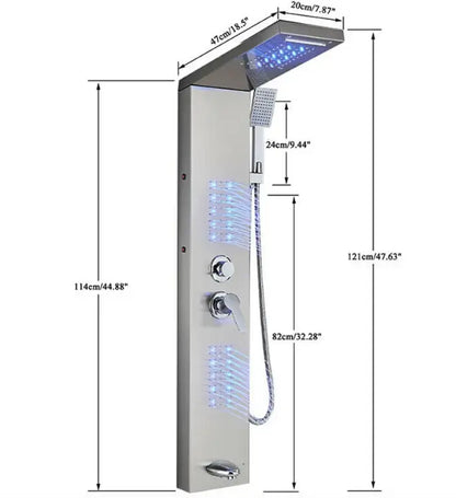 Douchepaneel Regendouche SaniSupreme® Capri zilver brushed