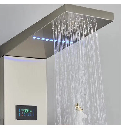 Douchepaneel Regendouche SaniSupreme® Firenze LCD Premium RVS Brushed