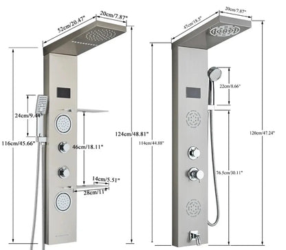 Douchepaneel Regendouche SaniSupreme® Firenze LCD Premium RVS Brushed