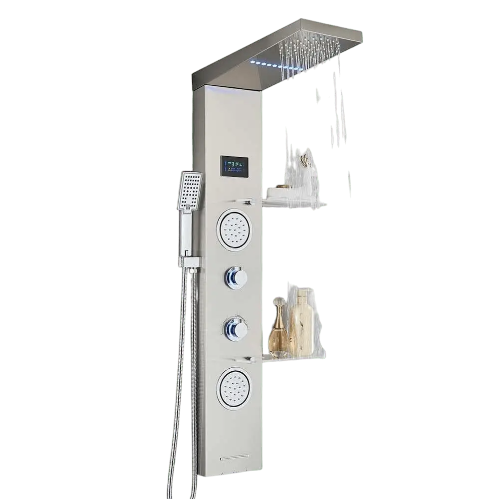 Douchepaneel Regendouche SaniSupreme® Firenze LCD Premium RVS Brushed