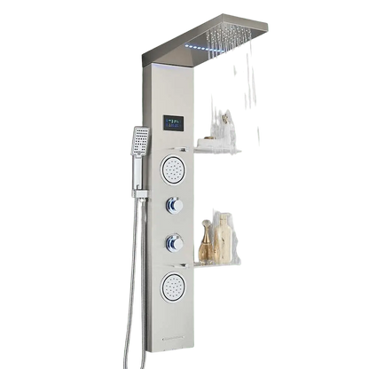 Douchepaneel Regendouche SaniSupreme® Firenze LCD Premium RVS Brushed