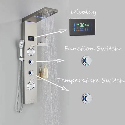 Douchepaneel Regendouche SaniSupreme® Firenze LCD Premium RVS Brushed