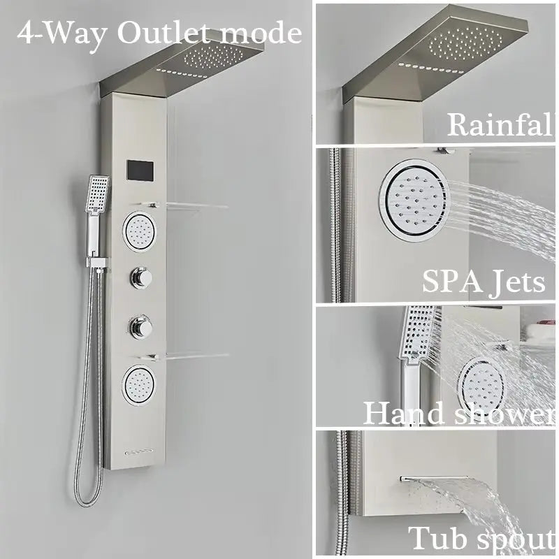 Douchepaneel Regendouche SaniSupreme® Firenze LCD Premium RVS Brushed