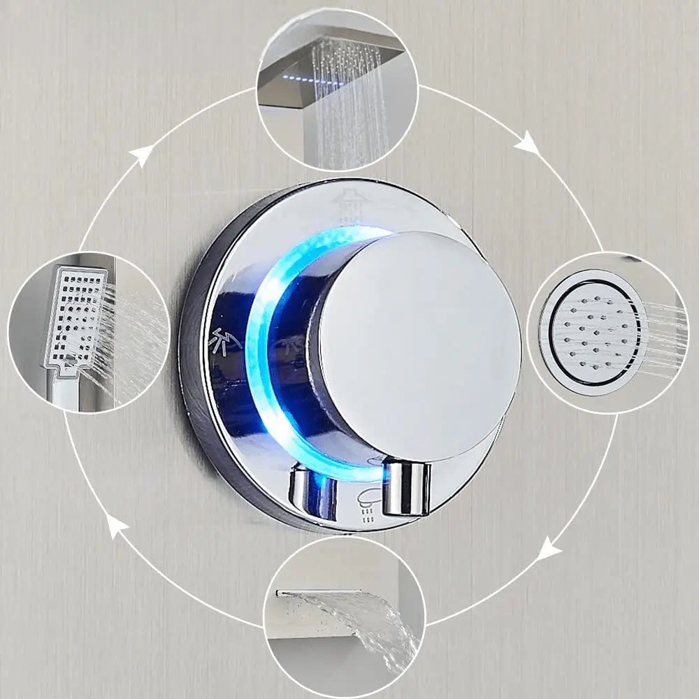 Douchepaneel Regendouche SaniSupreme® Firenze LCD Premium RVS Brushed