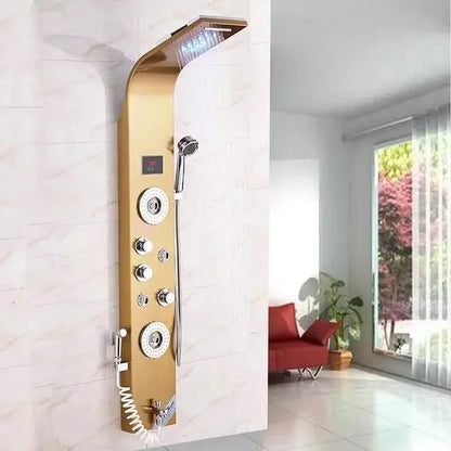 Douchepaneel Regendouche SaniSupreme® Palermo LCD Premium Goud Brushed