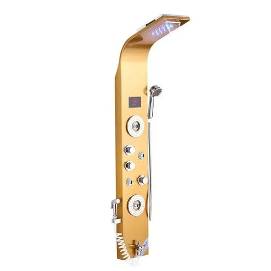 Geborsteld Goud Handheld Douchekop Hoge Druk ABS Douchekop Waterbesparende Handdouche Hoofd 5 Functies Regen Hand Held Douchekop met Siliconen Water Outlet Geborsteld Goud Handheld Douchekop Hoge Druk ABS Douchekop Waterbesparende Handdouche Hoofd 5 Functies Regen Hand Held Douchekop met Siliconen Water Outlet