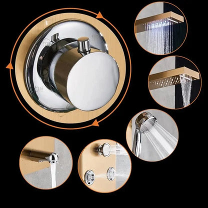 Douchepaneel Regendouche SaniSupreme® Palermo LCD Premium Goud Brushed