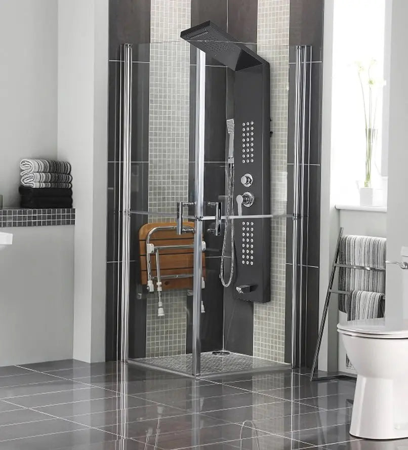 Douchepaneel Regendouche SaniSupreme® Trento zwart