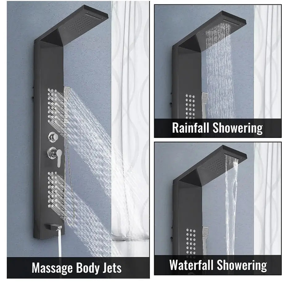 Douchepaneel Regendouche SaniSupreme® Trento zwart