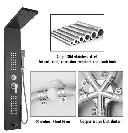 Douchepaneel Regendouche SaniSupreme® Trento zwart