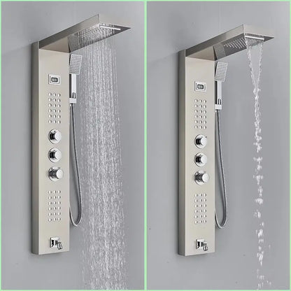 Thermostatisch Massage Douchepaneel Waloni Geborsteld RVS Sanisupreme