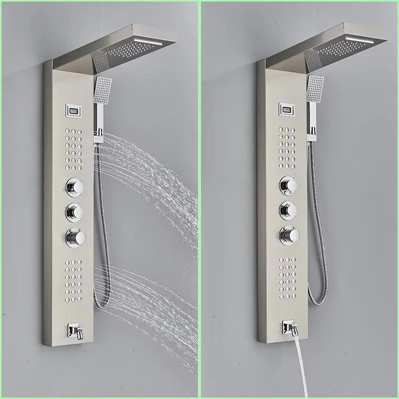 Thermostatisch Massage Douchepaneel Waloni Geborsteld RVS Sanisupreme