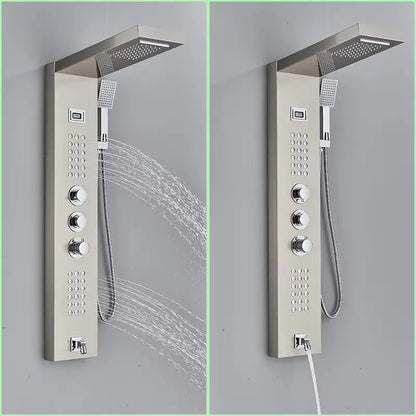 Thermostatisch Massage Douchepaneel Waloni Geborsteld RVS Sanisupreme