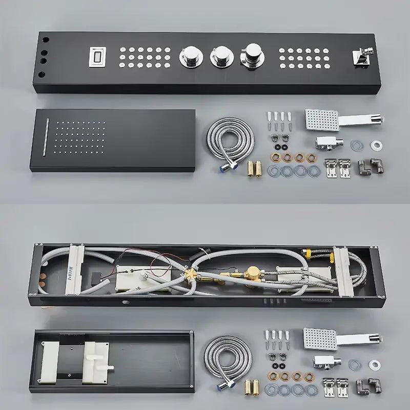 Thermostatisch Massage Douchepaneel Waloni Geborsteld RVS Sanisupreme
