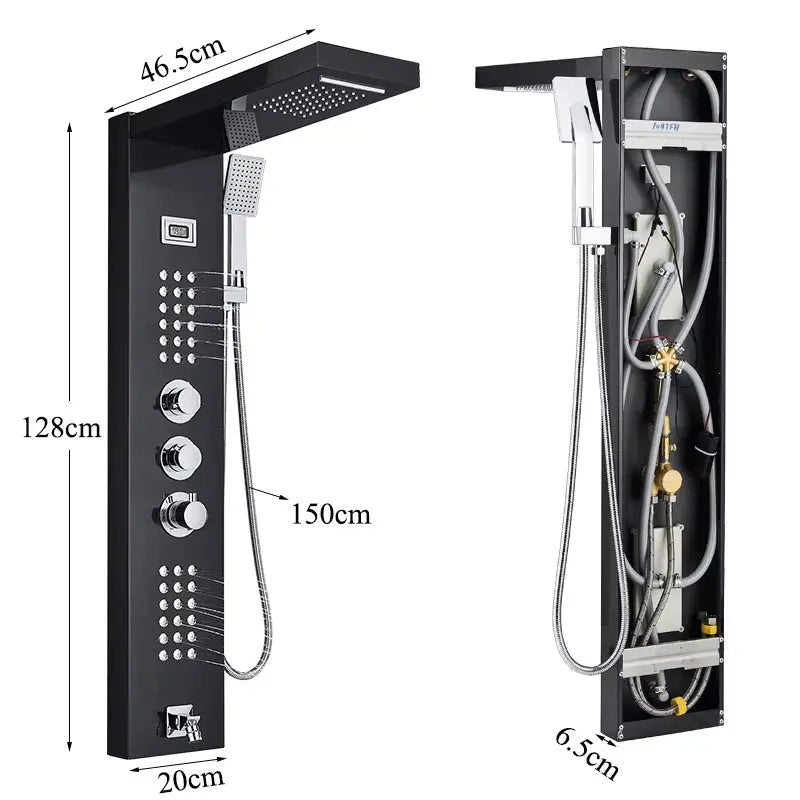 Thermostatisch Massage Douchepaneel Waloni Geborsteld RVS Sanisupreme