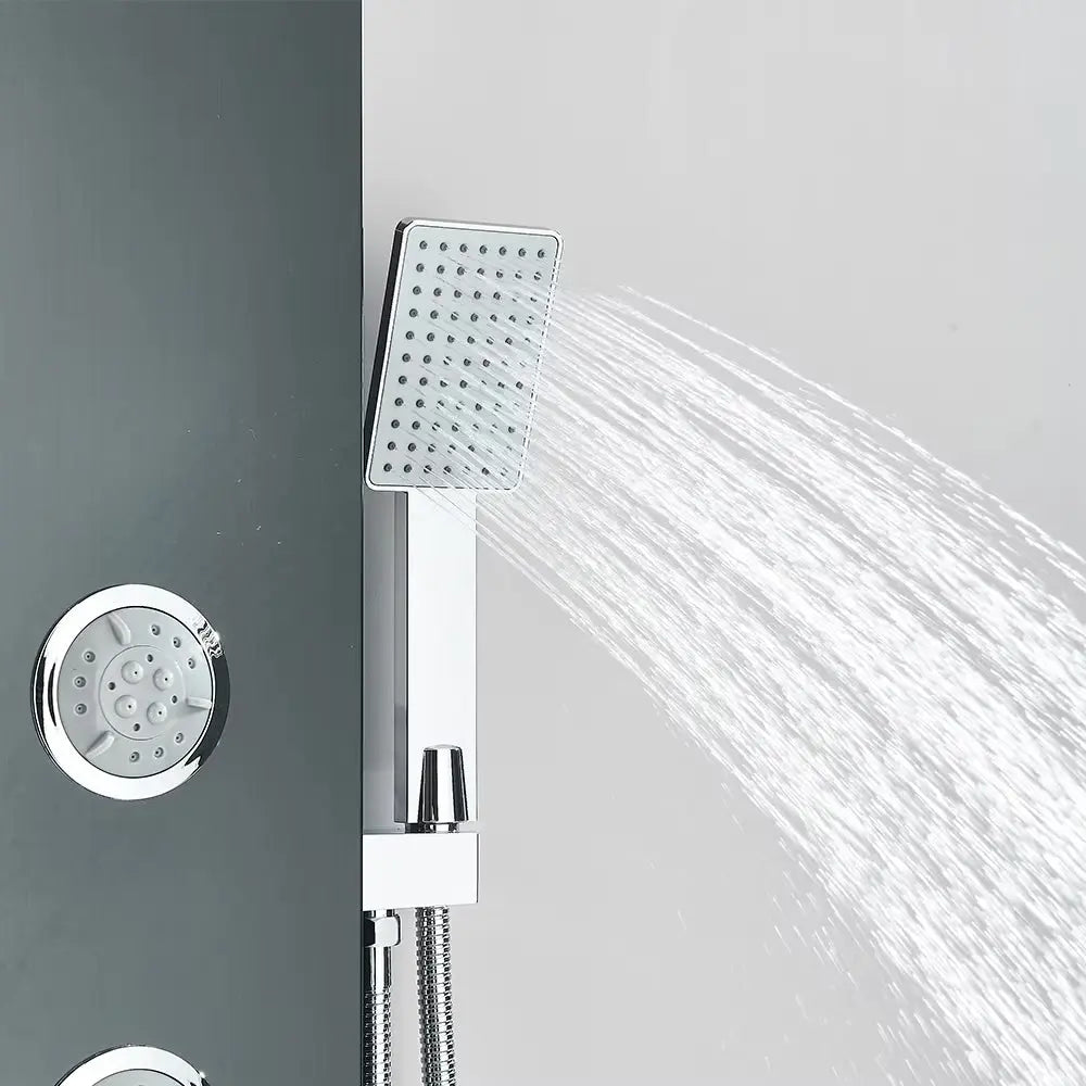 Douchepaneel Regendouche SaniSupreme Bianca Wellness LCD zwart geborsteld Sanisupreme